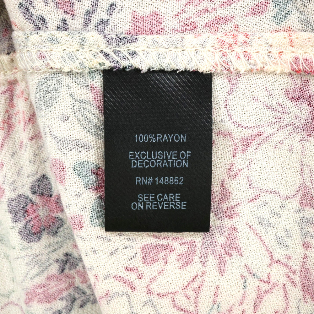 Torrid Top 1 Plus Size 1X Beige Purple Floral Blouse Tasseled Embroidered Boho - Picture 13 of 15